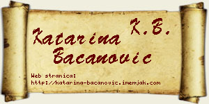 Katarina Bacanović vizit kartica